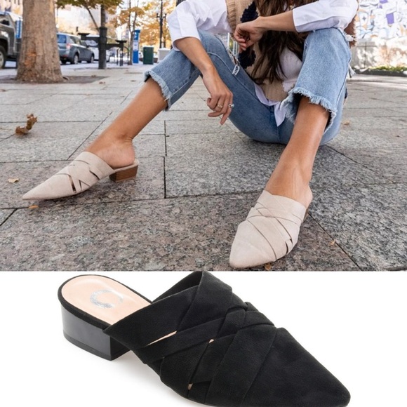 KALIDA MULE FLATS IN BLACK FAUX SUEDE Size 9 - Picture 2 of 9